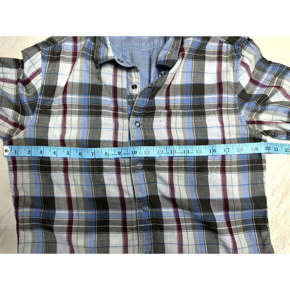 Men's multicolor Plaid long sleeve button front shirt size medium - Picture 5 of 8